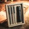 Scandinavian grinder with a set of tubes filled with Kampot pepper in a cardboard gift box (3x10g) - Grinder: White