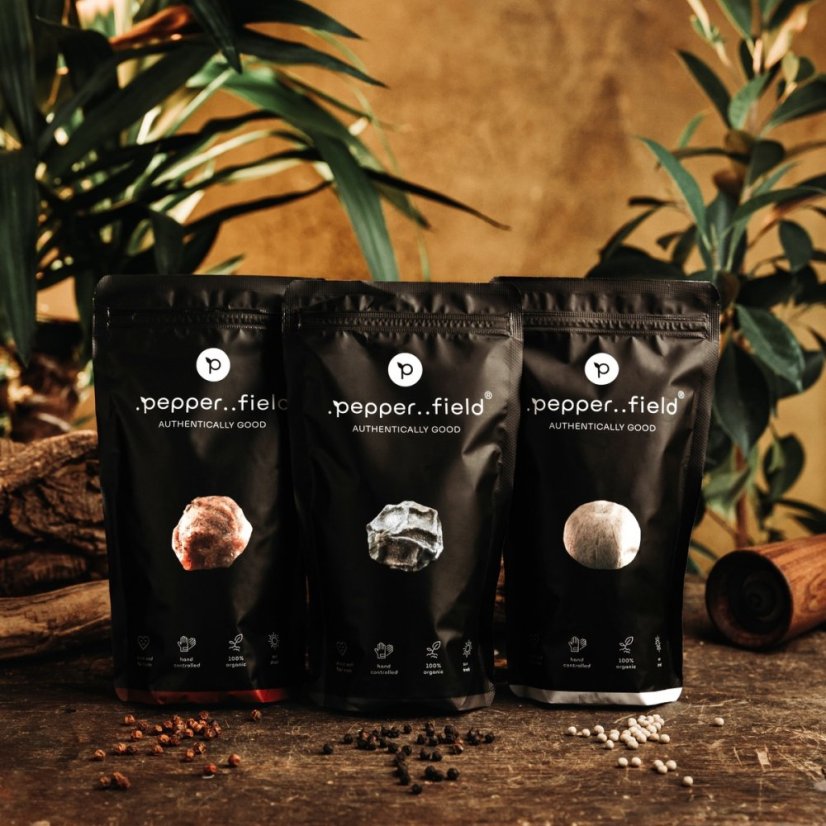 Kampot pepper black, red and white (3x250g)