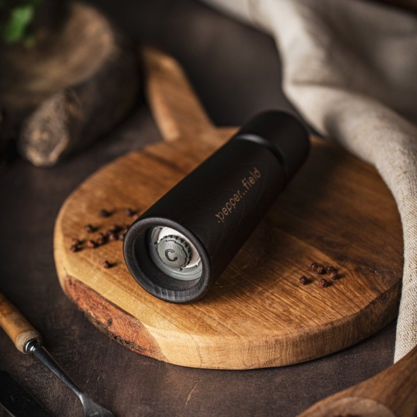 Black Scandinavian pepper mill (17cm) - Choose pepper: Black - 50g