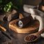 Dark brown Scandinavian pepper mill (17cm) - Choose pepper: Black - 20g