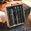 Kampot pepper - set of glass tubes with a grinder in a gift box (3x10g) - Grinder: Brown