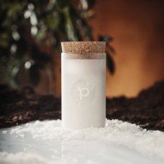 Salt pyramids from Kampot - Flake salt in a luxury gift vessel made of sandblasted Czech glass 170g