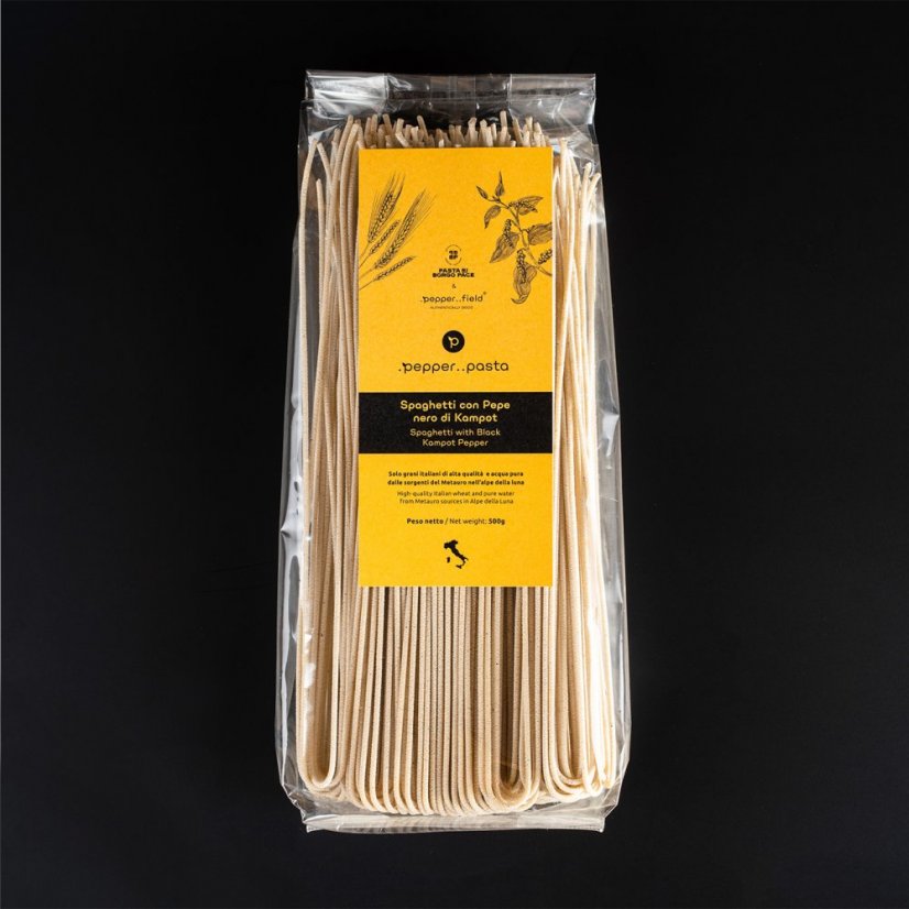Authentic eggless Italian pasta with Kampot pepper 500g - .pepper..pasta