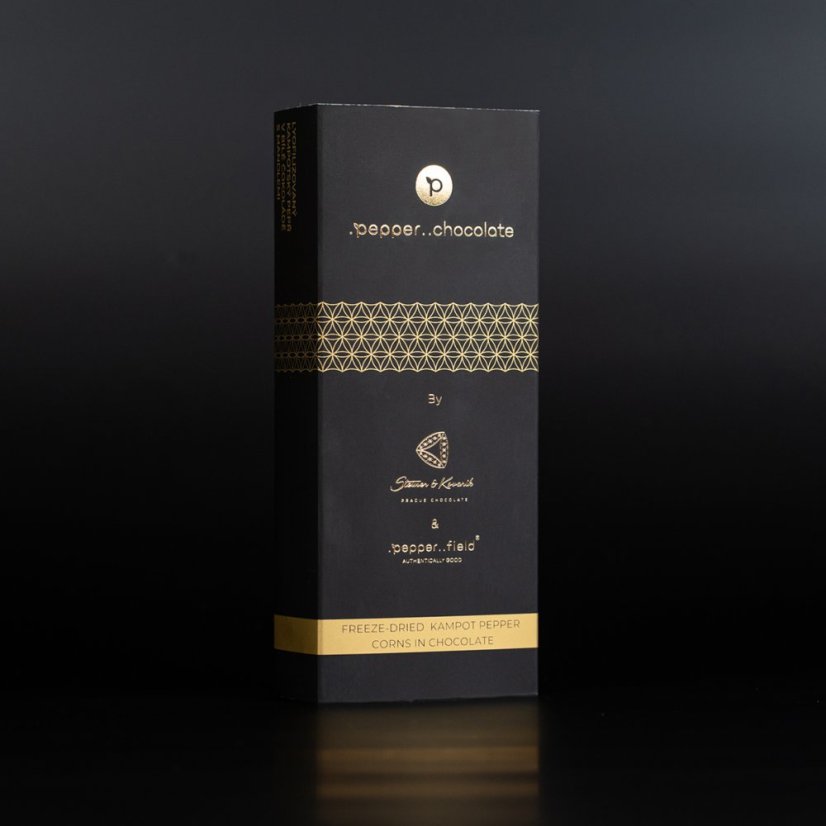 Golden chocolate dipped freeze-dried Kampot pepper - .pepper..chocolate
