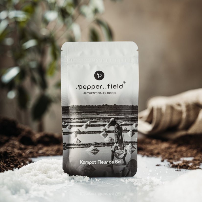 Set of natural salts from Kampot - salt flower (100g), salt pyramids (100g), coarse salt (120g) - multipack