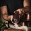 Dark brown Scandinavian pepper mill (17cm) - Choose pepper: Black - 20g