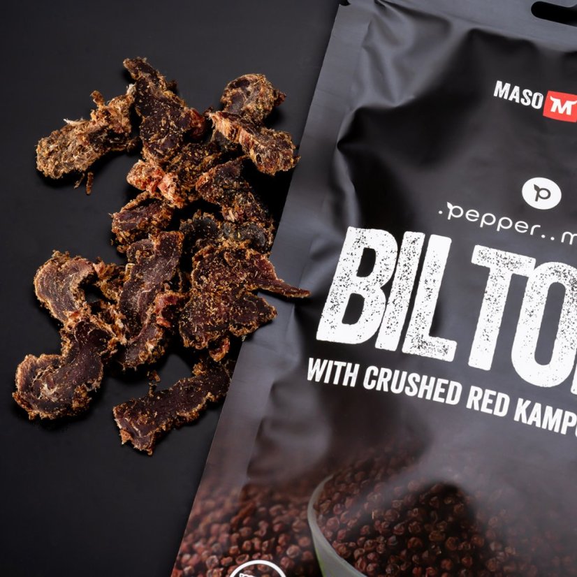 Dried meat BILTONG with crushed red Kampot pepper - 50g