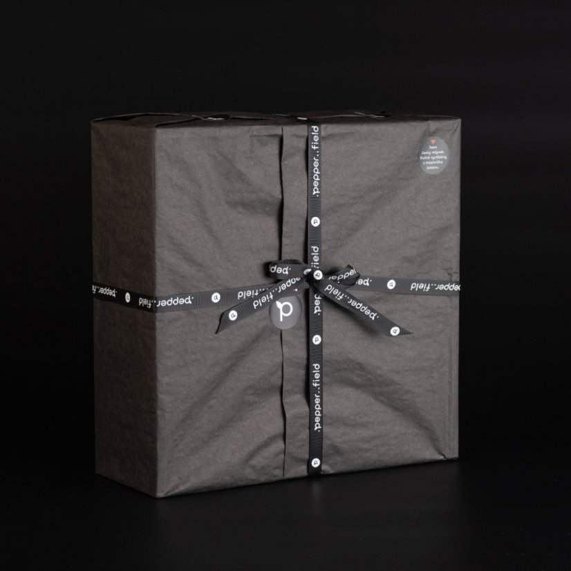 Kampot-Pfeffer - Set mit einer Pfeffermühle aus tschechischer Esche in einer Geschenkbox (3x75g) - Pfeffermühle aussuchen: Natur