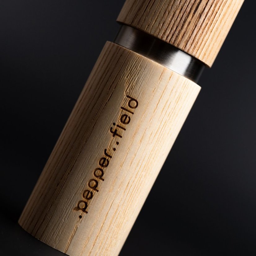 Natural ash wood pepper mill (15cm) + 20g of Kampot pepper