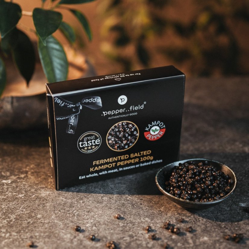 Fermentovaný solený Kampotský pepř - dárkové balení 100g