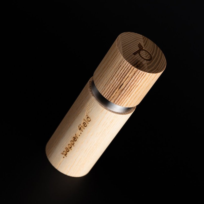 Natural ash wood pepper mill (15cm) + 20g of Kampot pepper