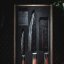 Sada tří ručně kovaných nožů z japonské oceli FORGED v luxusní dárkové krabici z páleného dřeva