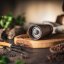 Dark brown Scandinavian pepper mill (17cm) - Choose pepper: Black - 20g