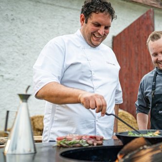 We put the chef at the grill!