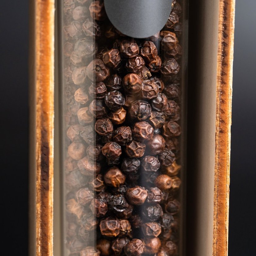 Kampot pepper dark red - large 75g glass tube in a wooden box