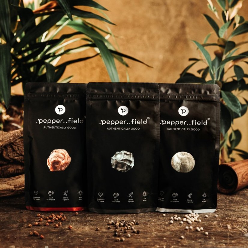 Kampot pepper black, red and white (3x100g)