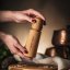 Natural Scandinavian pepper mill (17cm) - Choose pepper: White - 100g