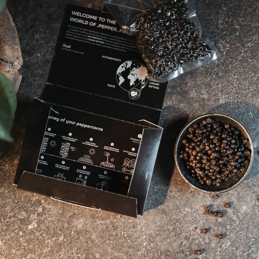 Fermentovaný solený Kampotský pepř - dárkové balení 100g