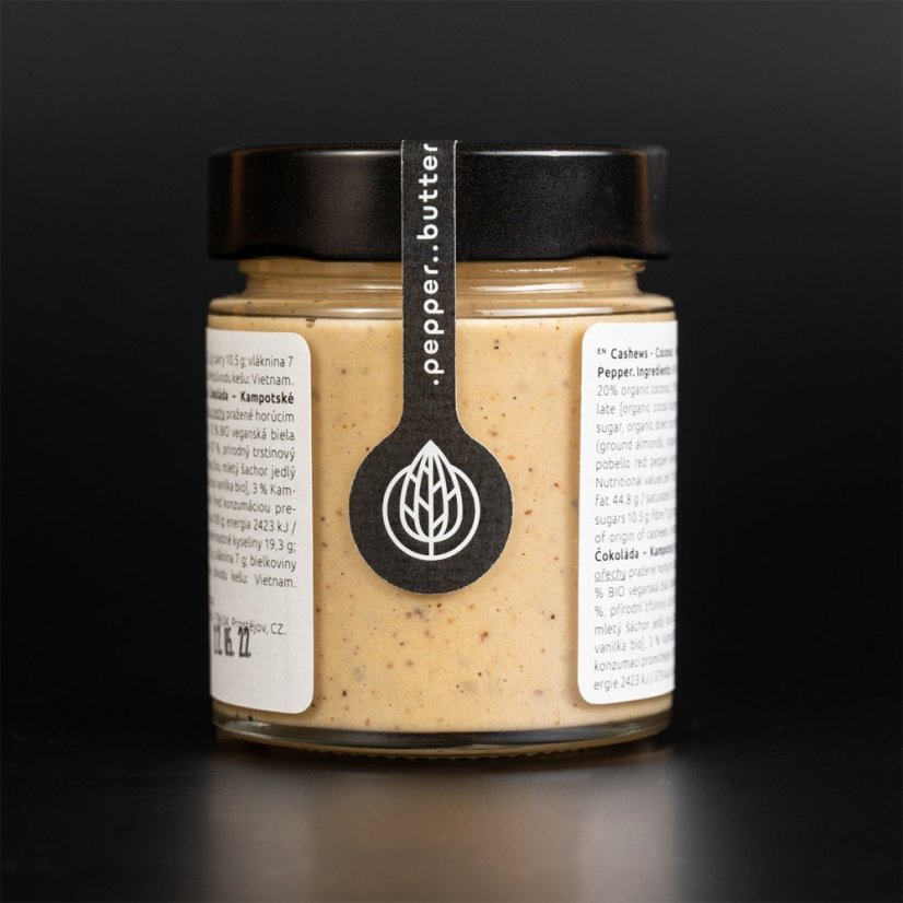 Cashew butter with coconut, white chocolate and Kampot pepper (150g)